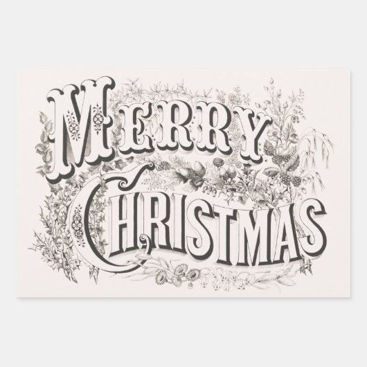 Merry Christmas,  Currier & Ives (reprod) Inpakpapier Vel (Voorkant 2)