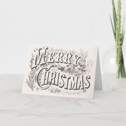 Merry Christmas, Currier & Ives (reprod) Kaart (Voorkant)