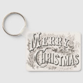 Merry Christmas,  Currier & Ives (reprod) Sleutelhanger (Achterkant)