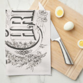 Merry Christmas,  Currier & Ives (reprod) Theedoek (Quarter Fold)