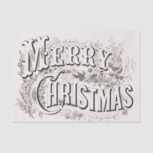 Merry Christmas,  Currier & Ives (reprod) Tissuepapier (Voorkant)