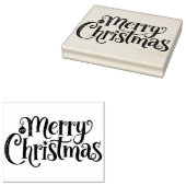 Merry Christmas Cursive Typography Rubberstempel (Gestempeld)