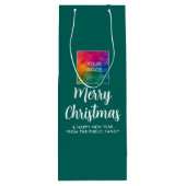 Merry Christmas Custom Afbeelding Foto Logo Tekst Wijn Cadeautas (Achterkant)