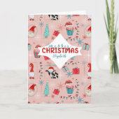 Merry Christmas Custom Naam Fun Pattern Kaart (Voorkant)