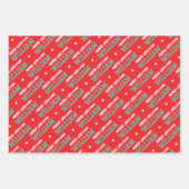 Merry Christmas Custom Name Monogram Rood Groen Inpakpapier Vel (Voorkant)
