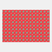 Merry Christmas Custom Name Monogram Rood Groen Inpakpapier Vel (Voorkant 3)