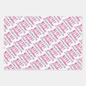 Merry Christmas Custom Name Pink Trendy Inpakpapier Vel (Voorkant 3)