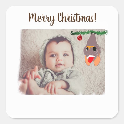 Merry Christmas Custom Photo Sticker (Voorkant)