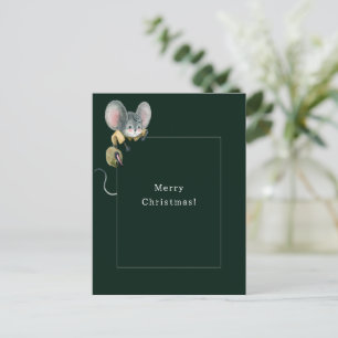 Merry Christmas Cute Mouse Holiday Card Briefkaart