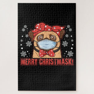 Merry Christmas Cute Pug Dog Breed Furry Legpuzzel