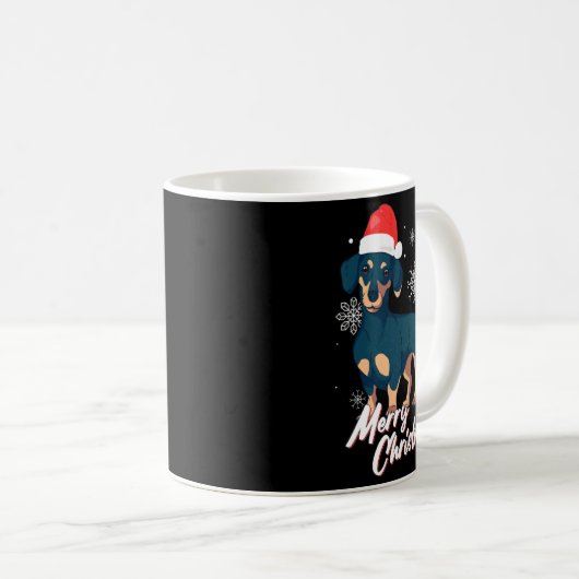 Merry Christmas Dachshund Santa Claus Xmas New Yea Koffiemok (Voorkant rechts)