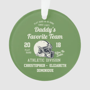 Merry Christmas Daddy's Favoriete Team Football Ornament