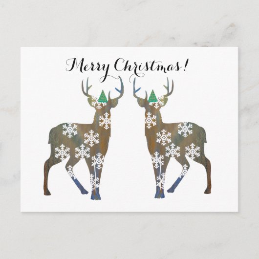 Merry Christmas Deer Briefkaart (Voorkant)