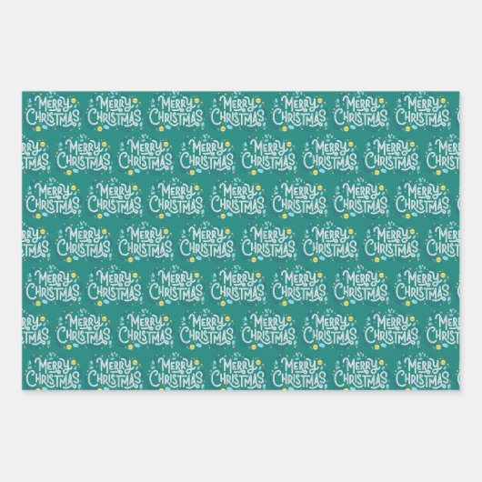 Merry Christmas Design Wrapping Paper Sheets (Voorkant)