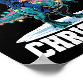 Merry Christmas Dino Donald Trump dinosaurus T-rex Poster (Hoek)