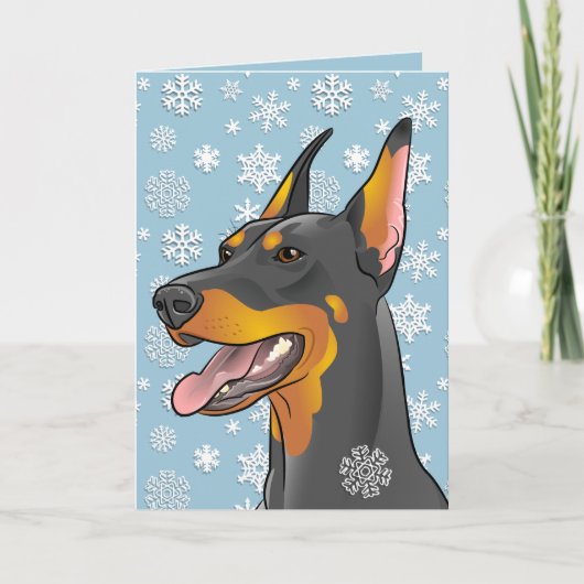 Merry Christmas Doberman Dog  Kaart (Voorkant)