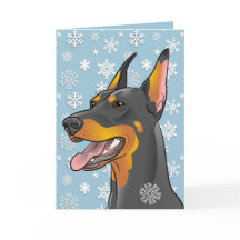 Merry Christmas Doberman Dog  Kaart
