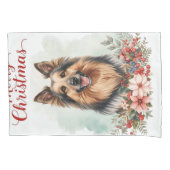 Merry Christmas Dog Cozy Winter Bedroom Bedding Kussensloop (Voorkant-Links)