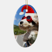 Merry Christmas dog Keramisch Ornament (Rechts)