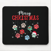Merry Christmas Dog Paws Lights Funny Xmas Womens Muismat (Voorkant)