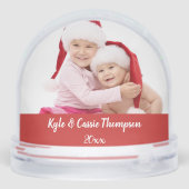 Merry Christmas Double Photo Sneeuwbol (Achterkant)