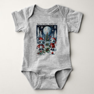 Merry Christmas Eathlings Cute Santa Aliens Romper