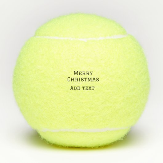 Merry Christmas eenvoudige minimale add naam tekst Tennisballen (Voorkant)