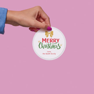 Merry Christmas Elegant Sticker Personalize