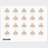 Merry Christmas Elegant Sticker Personalize (Feuille)