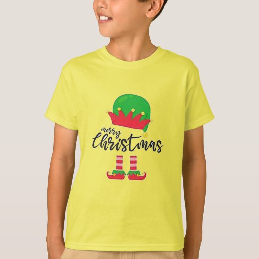 Merry Christmas Elf Basic Kind's Unisex T-shirt (Voorkant)