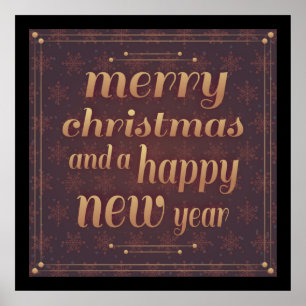 MERRY CHRISTMAS EN EEN NIEUW JAAR POSTER