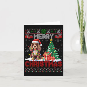 Merry Christmas Er Spaniel Hondenliefhebbers Ugly Kaart