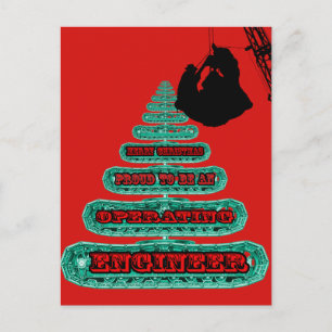 MERRY CHRISTMAS EXPLOITANT VAN DE ENGINEER-CRANE FEESTDAGENKAART