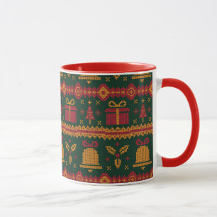 Merry Christmas Fair Isle Breipatroon Rood Mok