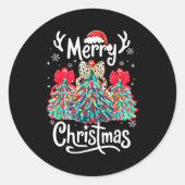 Merry Christmas Family Funny Christmas Tree Women Ronde Sticker (Voorkant)
