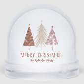 Merry Christmas Family Name Holiday Snow Globe (Arrière)
