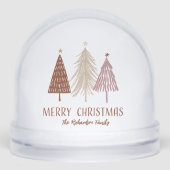 Merry Christmas Family Name Holiday Snow Globe Sneeuwbol (Voorkant)