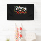 Merry Christmas Family Ornament Light Spandoek (Insitu)