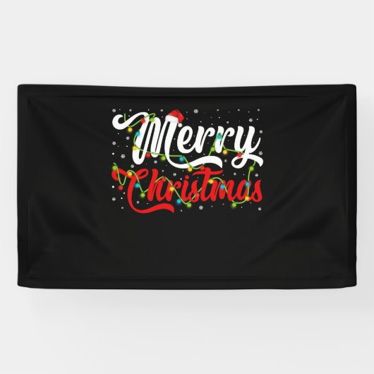 Merry Christmas Family Ornament Light Spandoek (Horizontaal)