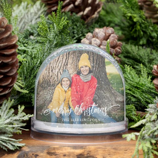 Merry Christmas Family Photo Snow Globe (Hiver)