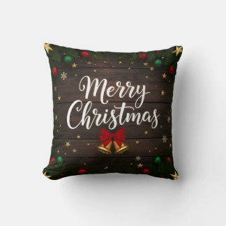 Merry Christmas Festive Holiday Throw Pillow Kussen