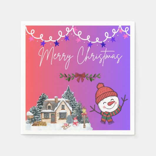 Merry Christmas Festive Napkin Servet (Voorkant)