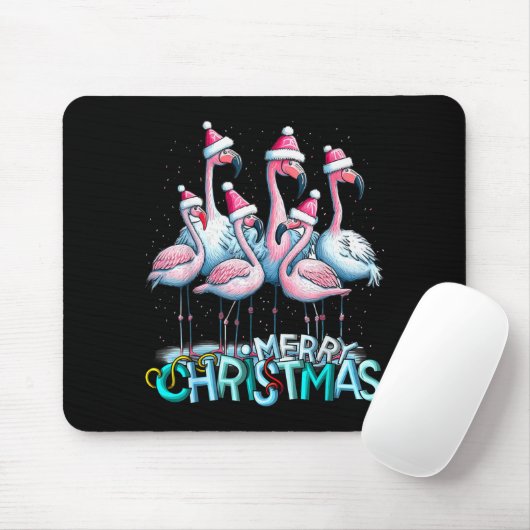 Merry Christmas Flamingo Squad Trocal Style Muismat (Met muis)