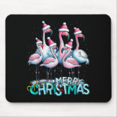 Merry Christmas Flamingo Squad Trocal Style Muismat (Voorkant)