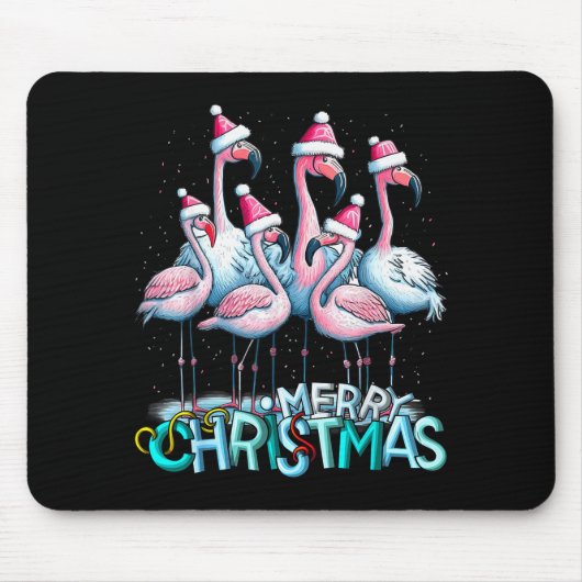 Merry Christmas Flamingo Squad Trocal Style Muismat (Voorkant)