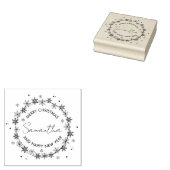 Merry Christmas Flocons Neige Rubberstempel (Gestempeld)