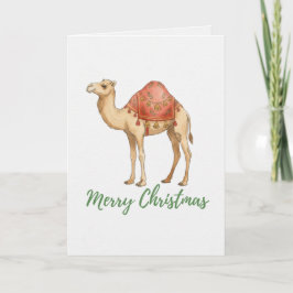 Merry Christmas Folded Greeting Camel Card Feestdagen Kaart