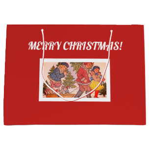 MERRY CHRISTMAS FOLK ART Cadeau Groot Cadeauzakje