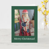 Merry Christmas Folk Santa Claus Kaart (Gele Bloem)