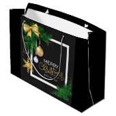Merry Christmas Frame  Large Gift Bag Groot Cadeauzakje (Achterkant Gekanteld)